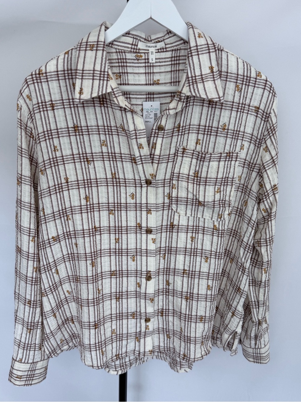 Maurice’s Button-Up Shirt - Cream & Brown